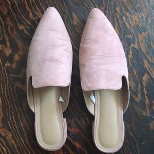 Women Pink Pointy-Toed Mules